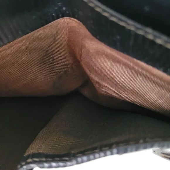 Fendi Vintage Pequin Wallet Canvas Leather Wallet Black Purse Bifold Compact - Picture 7 of 16